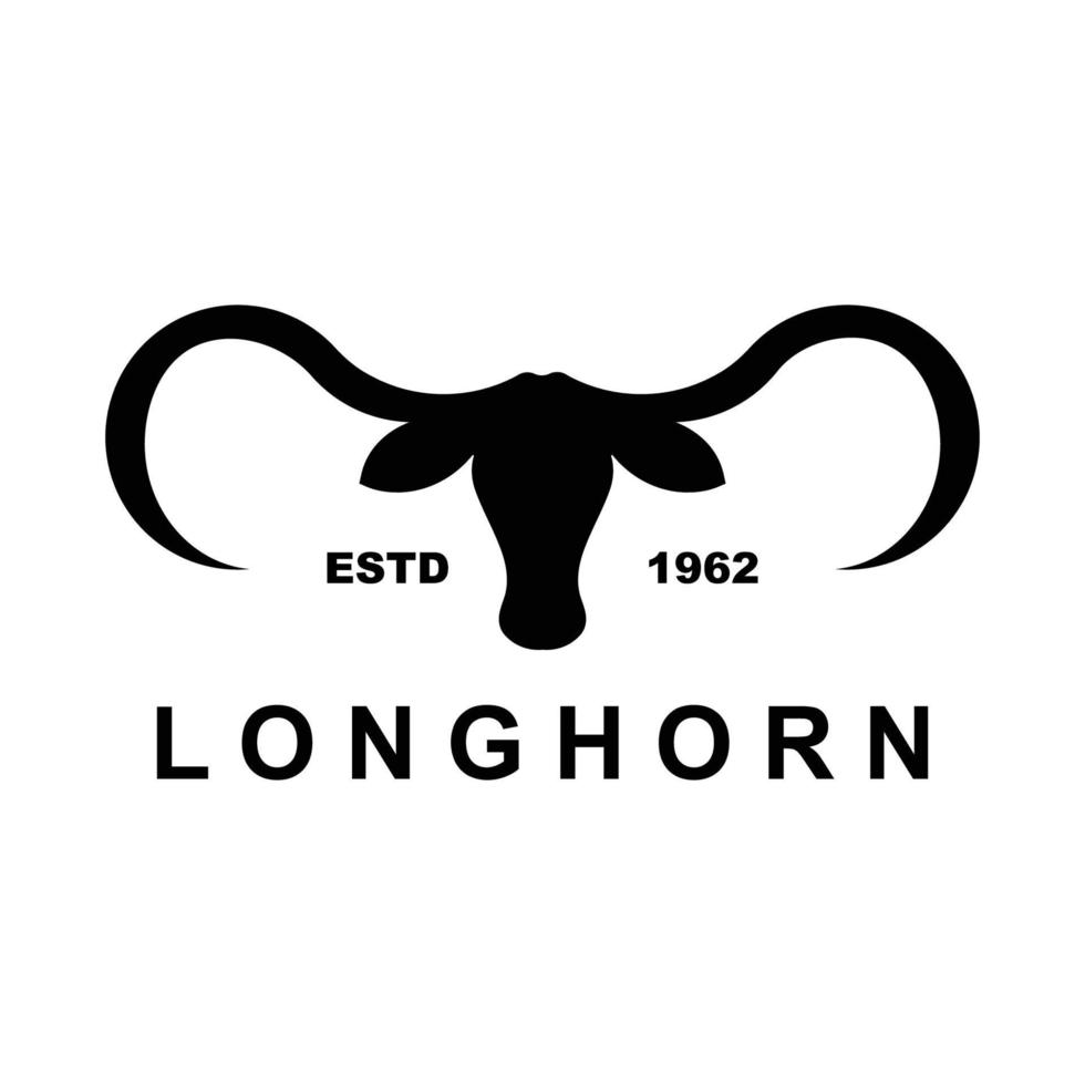 Texas cuerno largo, país occidental toro vacas Clásico retro logo vector