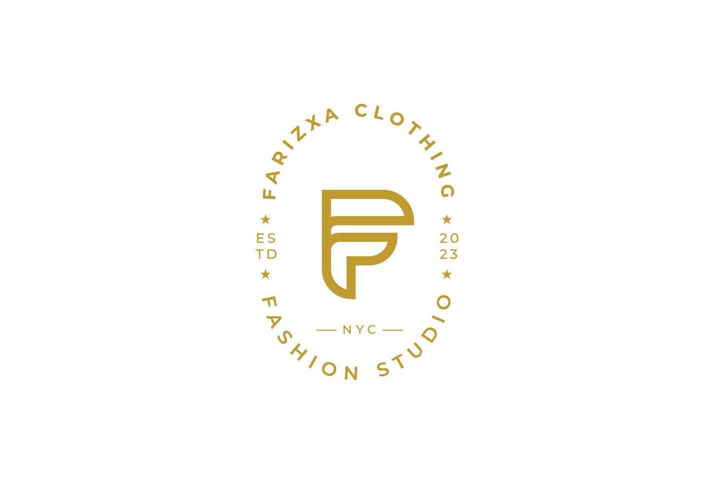 Creative letter F simple elegant logo design concept. Initial symbol for corporate business identity. Alphabet vector element
