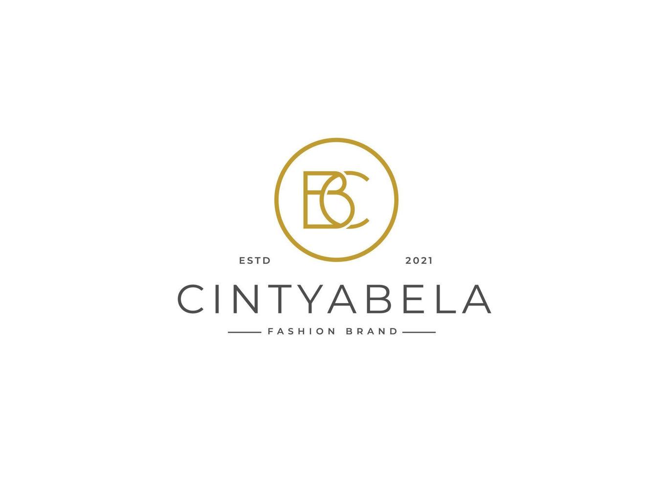 Creative letter BC simple elegant logo design concept. Initial symbol for corporate business identity. Alphabet vector element