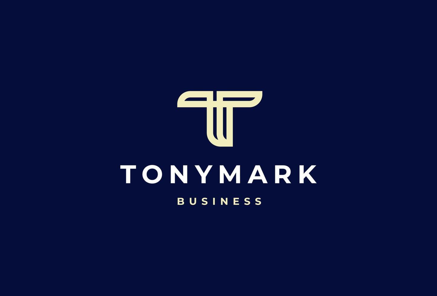 Creative letter T monogram elegant logo design concept. Initial symbol for corporate business identity. Alphabet vector element