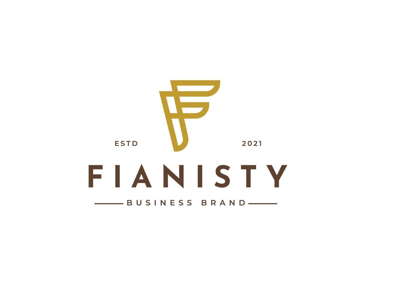 Creative letter F simple elegant logo design concept. Initial symbol for corporate business identity. Alphabet vector element