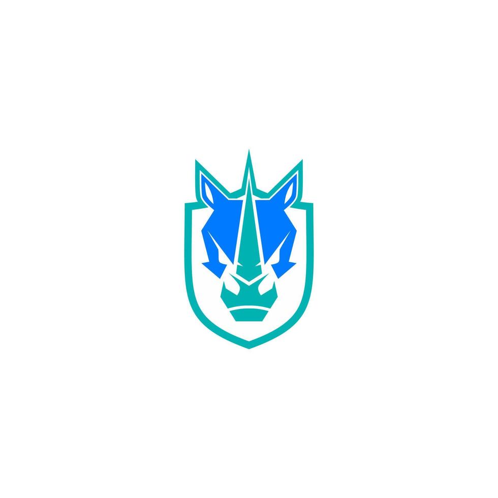 rhino head logo design, animal head abstract logo vector