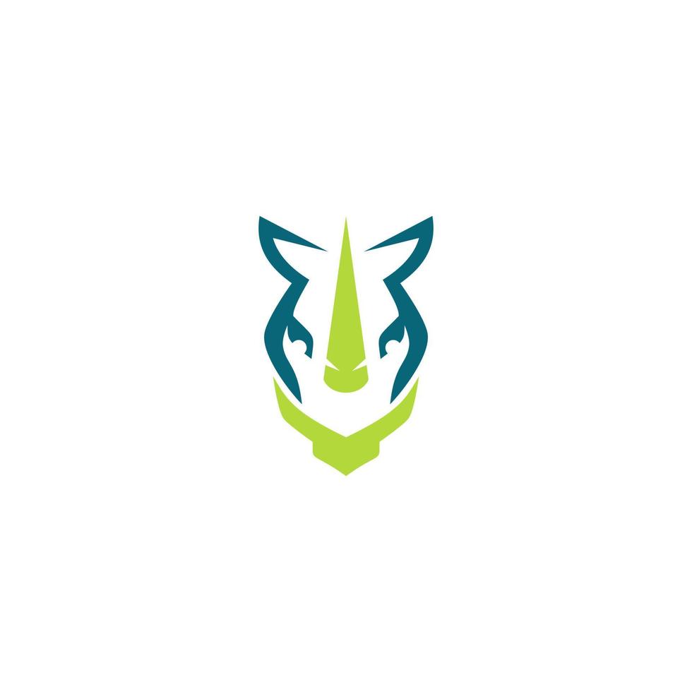 rhino head logo design, animal head abstract logo vector