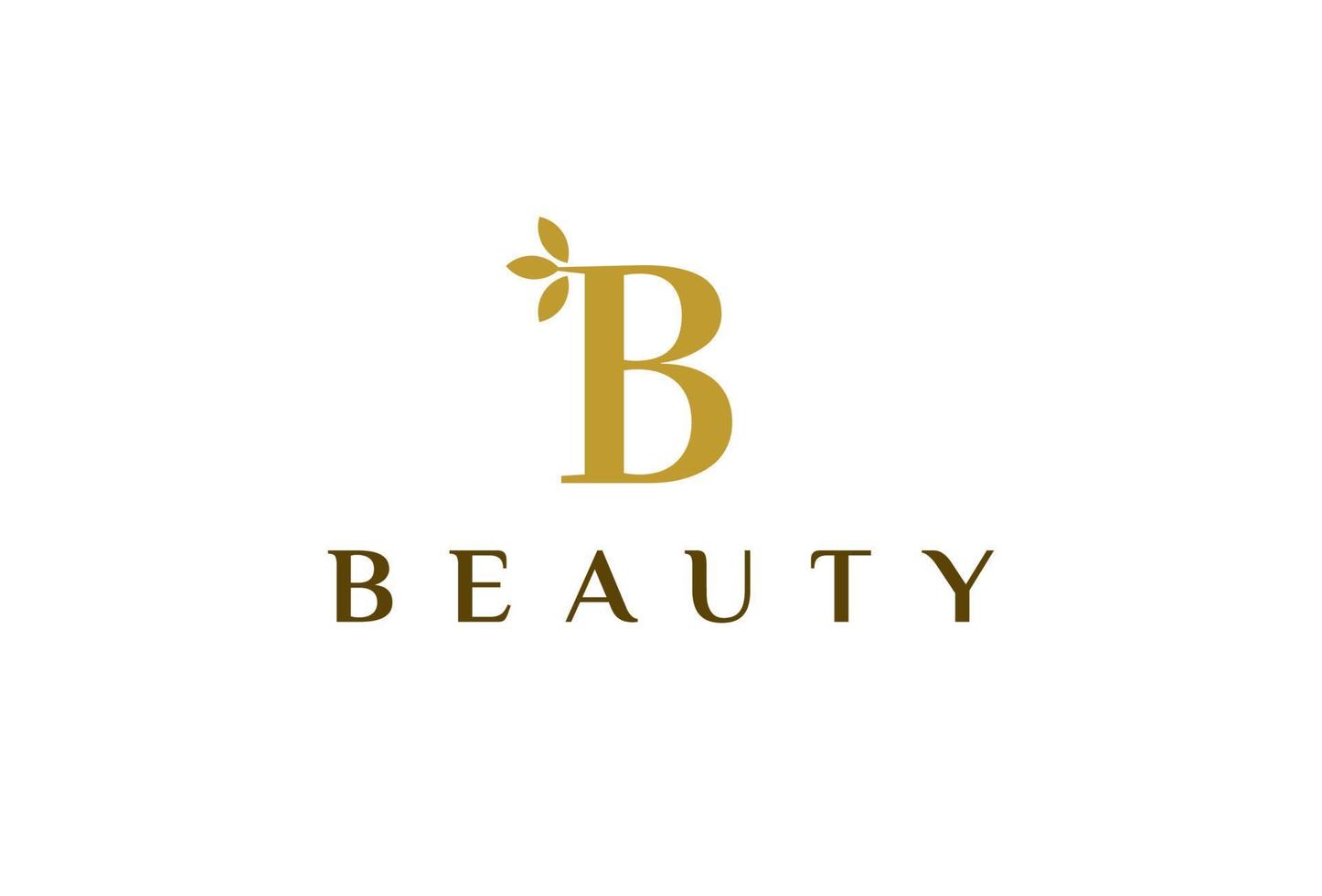 Creative letter B beauty luxury golden logo design concept. Initial symbol for corporate business identity. Alphabet vector element