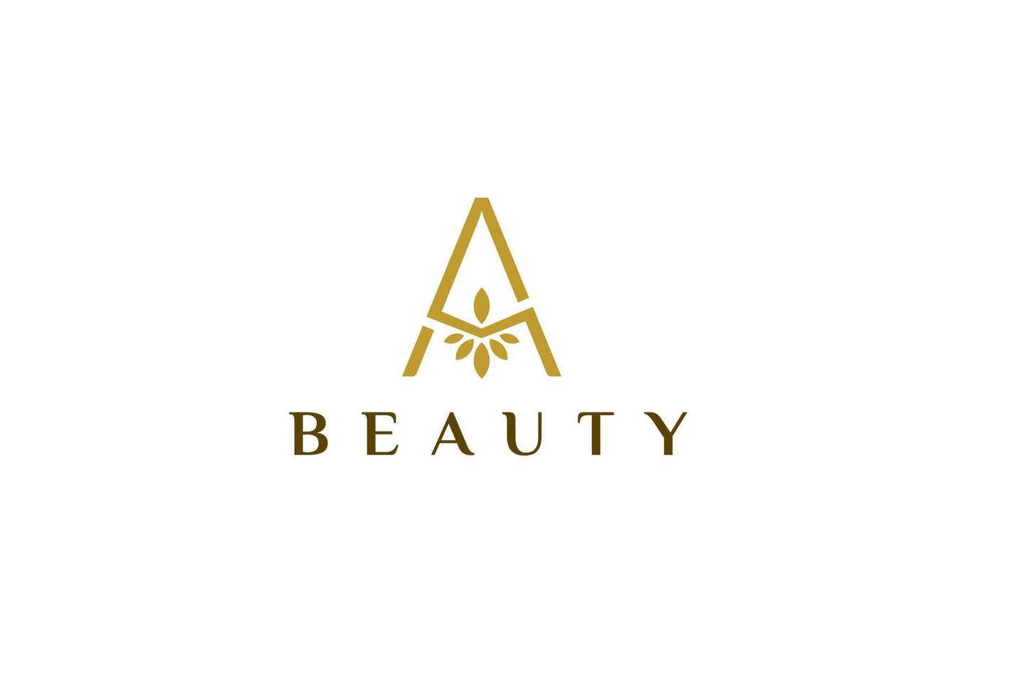 creativo letra un belleza femenino dorado logo diseño concepto. inicial símbolo para corporativo negocio identidad. alfabeto vector elemento