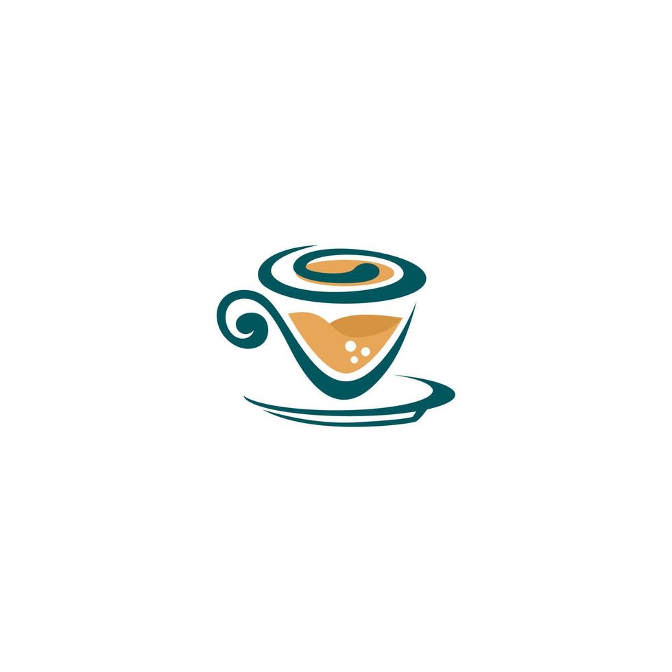 café taza logo diseño, café logo vector