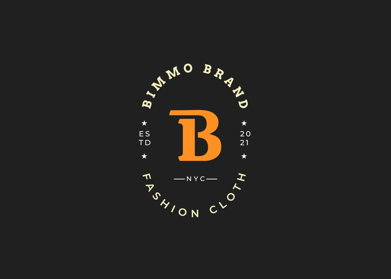 Initial letter B logo vintage style design concept. Initial symbol for brand corporate business identity. Alphabet vector element