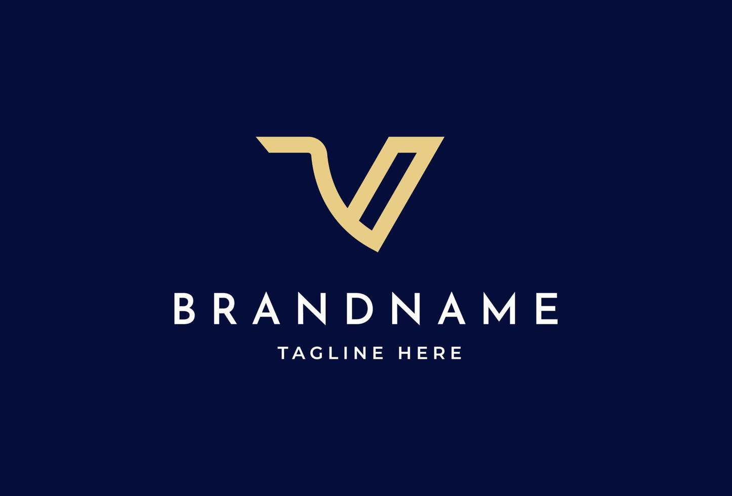 Creative letter V minimalist logo design concept. Initial symbol for corporate business identity. Alphabet vector element