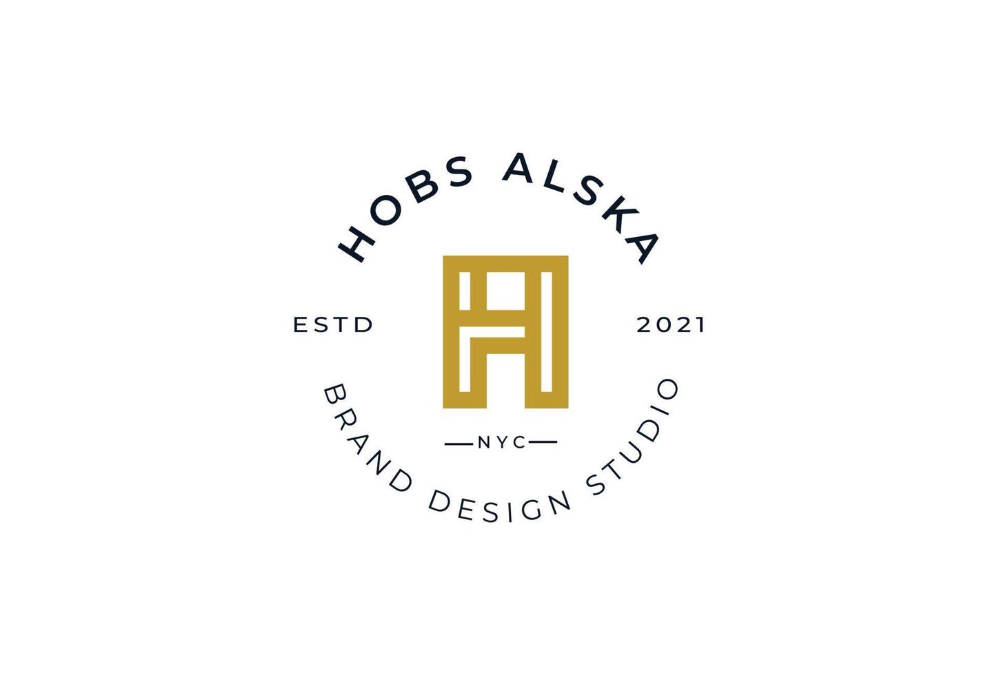 Creative letter H monogram elegant logo design concept. Initial symbol for corporate business identity. Alphabet vector element