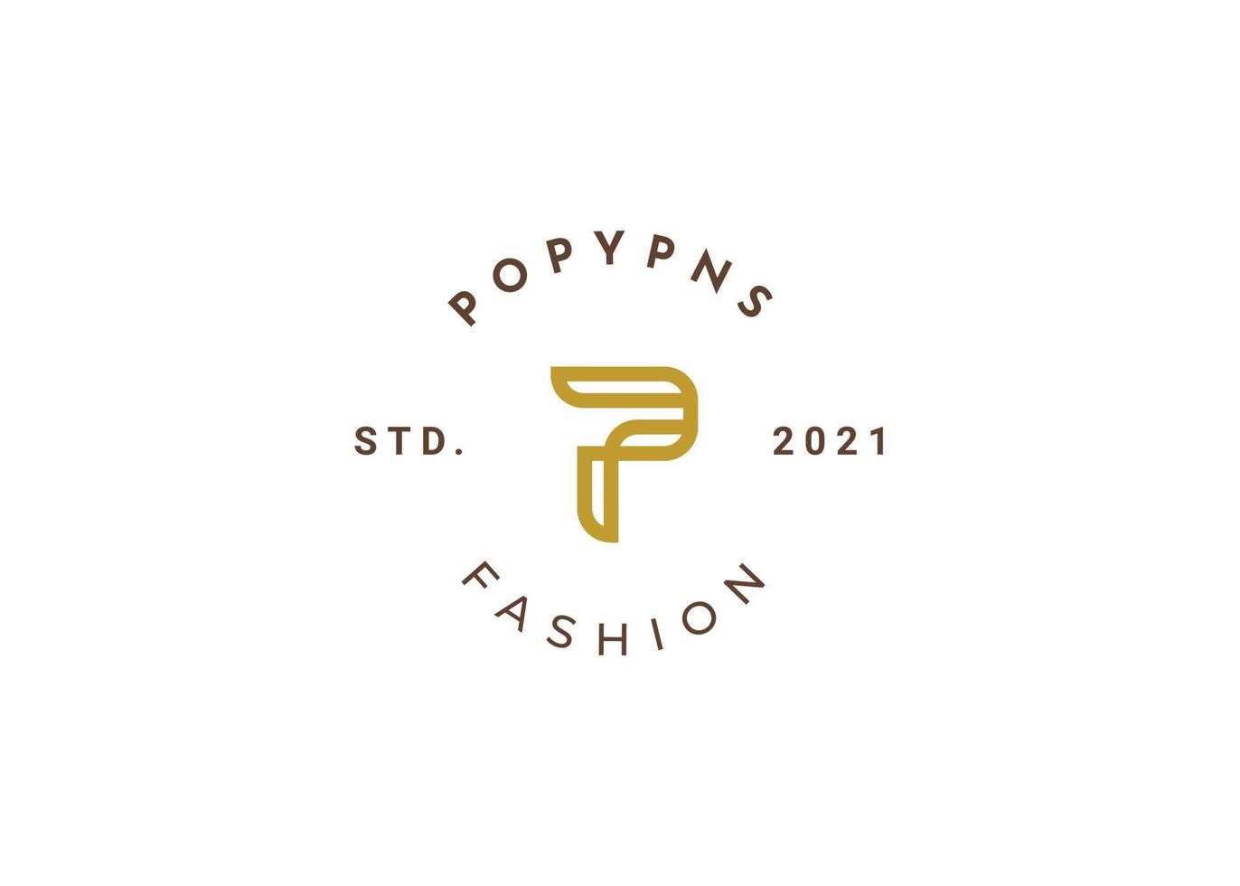 Creative letter P simple elegant logo design concept. Initial symbol for corporate business identity. Alphabet vector element