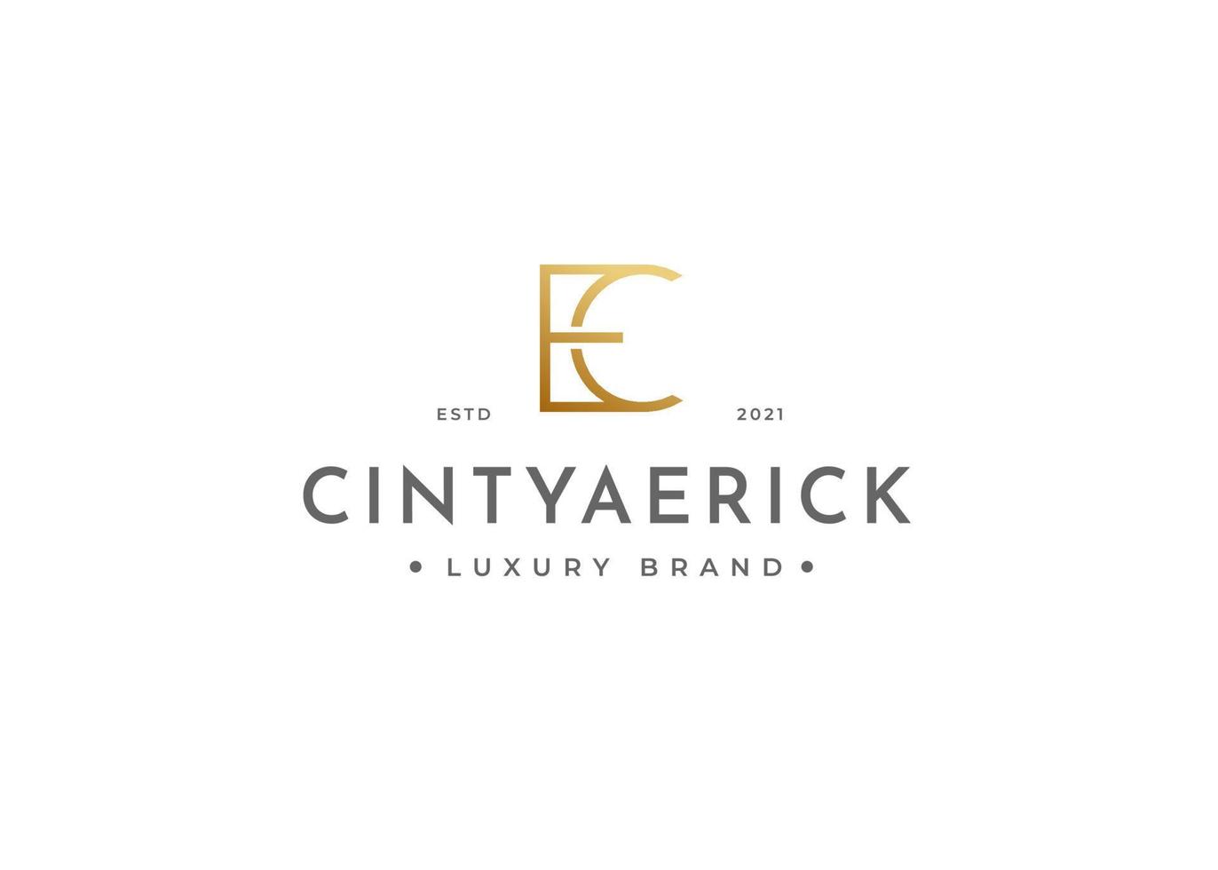 Creative letter EC simple elegant logo design concept. Initial symbol for corporate business identity. Alphabet vector element
