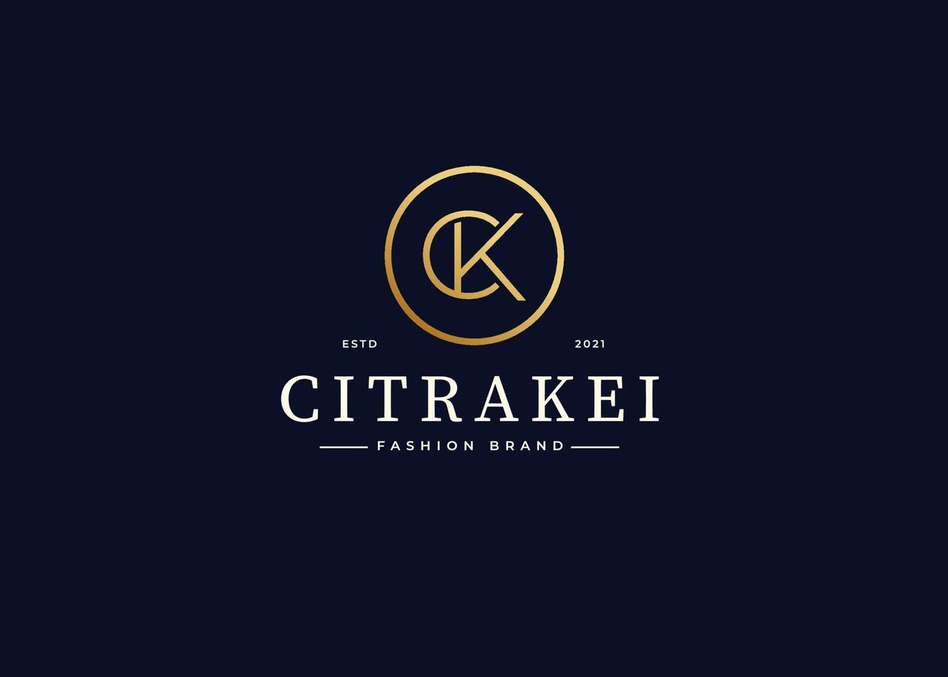 Creative letter C K simple elegant logo design concept. Initial symbol for corporate business identity. Alphabet vector element