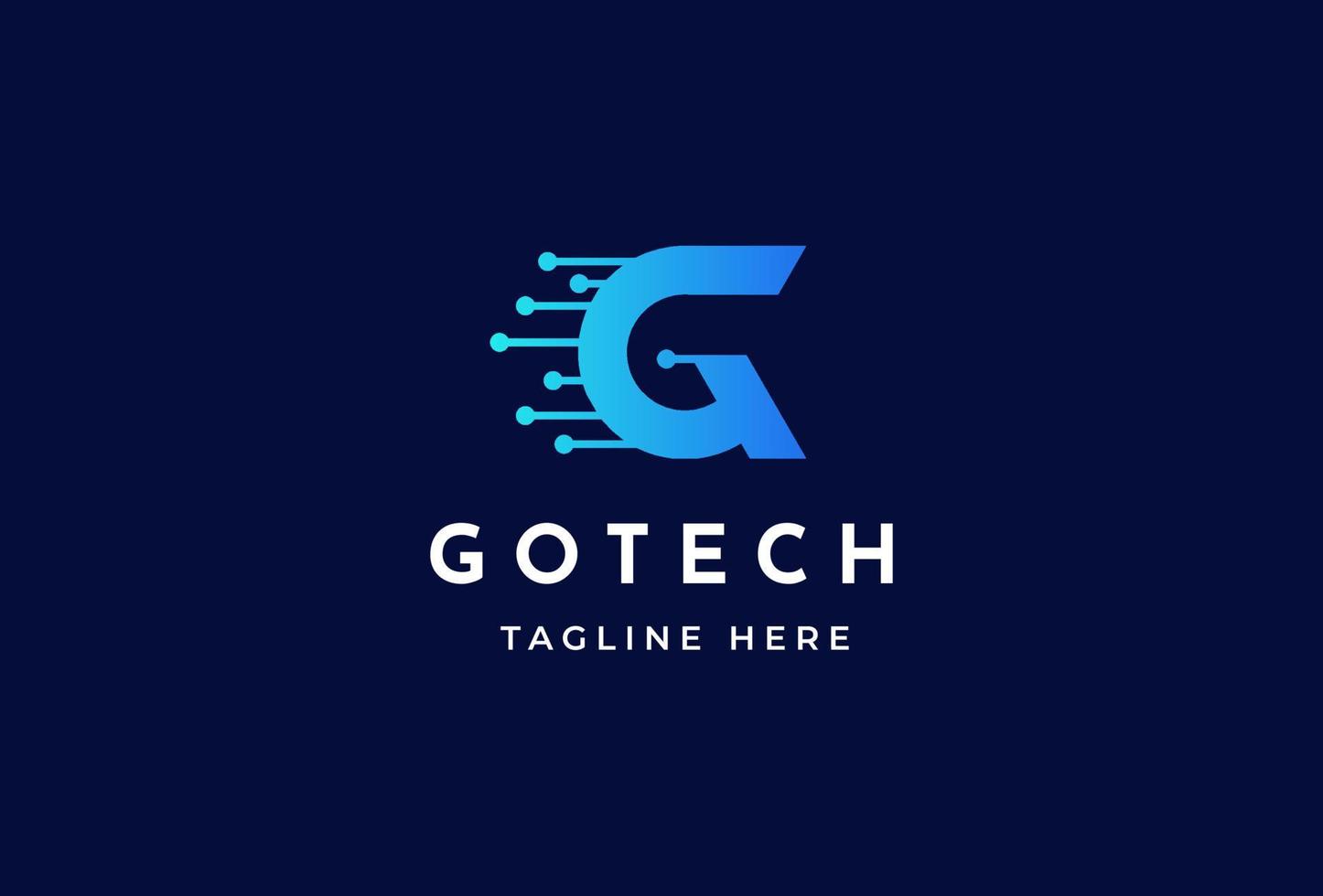 Creative letter G tech style logo design concept. Initial symbol for corporate business identity. Alphabet vector element