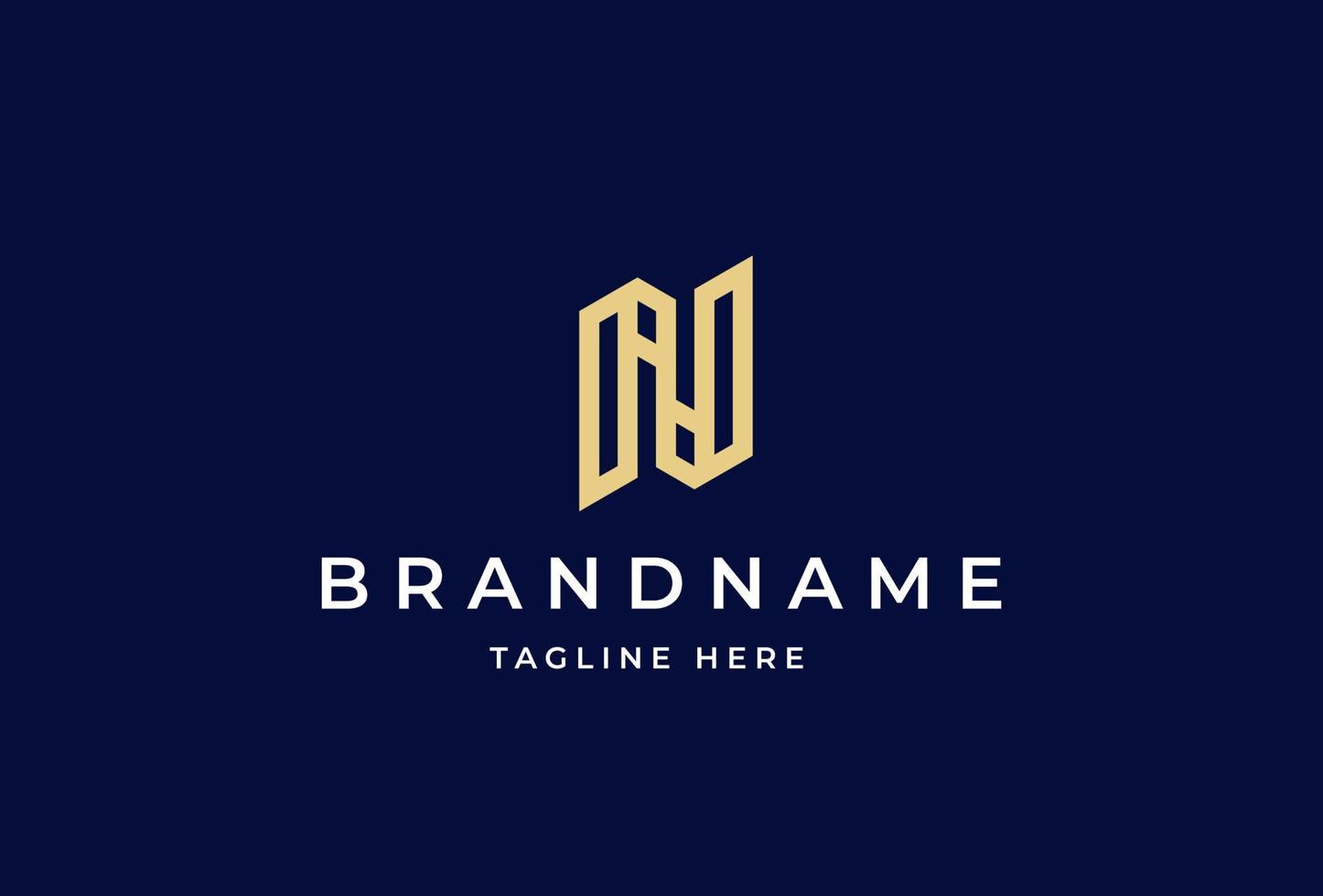 Creative letter N monogram logo design concept. Initial symbol for corporate business identity. Alphabet vector element