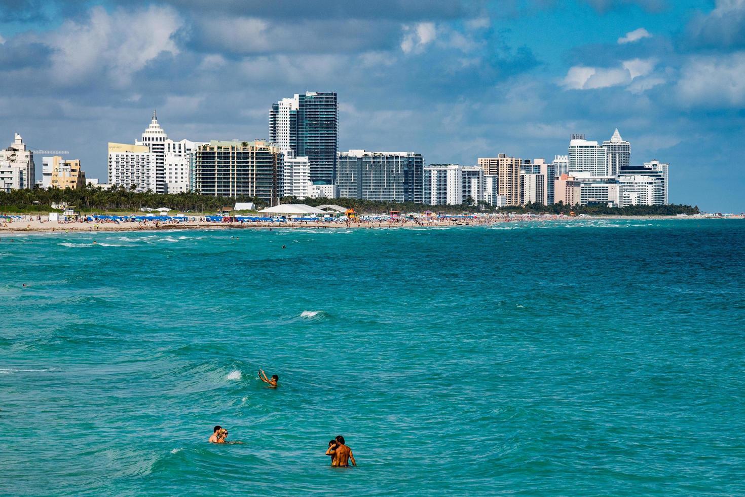 MIAMI, USA - FEBRUARY 2, 2017 - people relaxing in miami beach photo