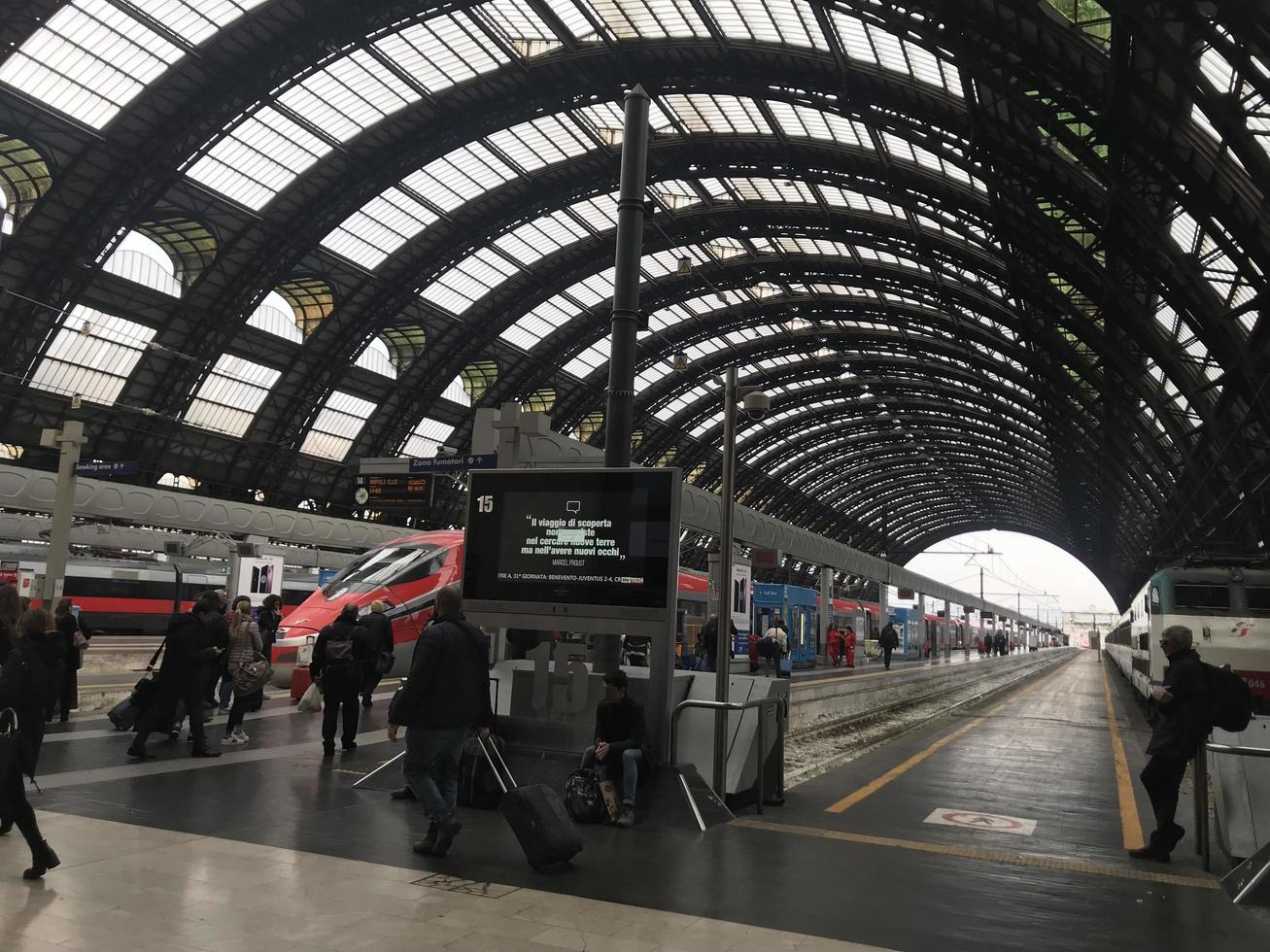 MILAN, ITALY - APRIL 9 2018 - Milan Central railway station crow photo