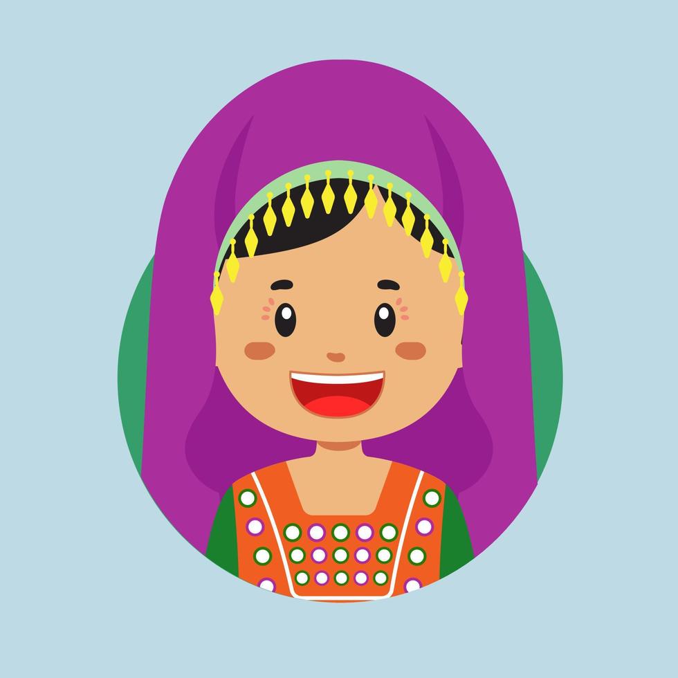 Avatar of a Afghanistan Character vector