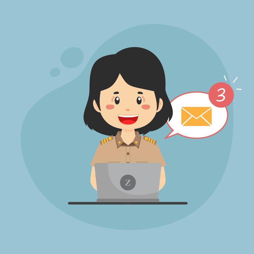 Government Employees Checking Email Inbox vector