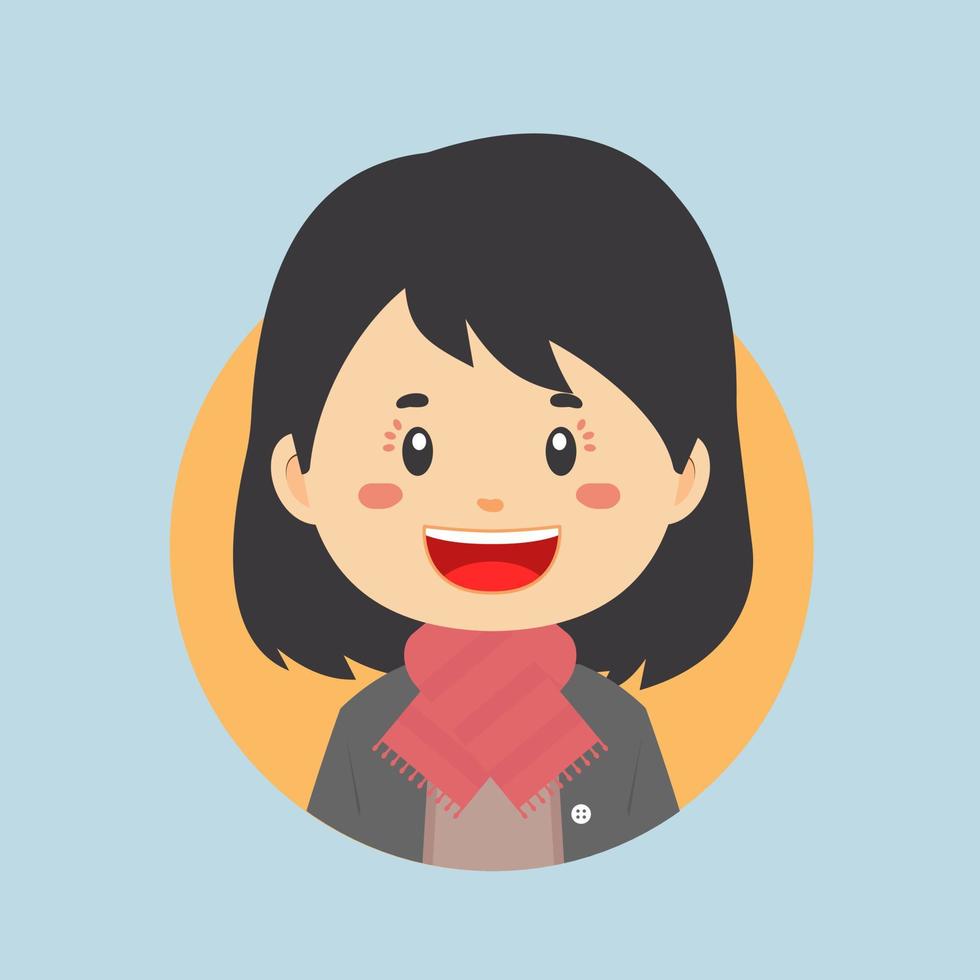 avatar de un personaje con casual atuendo vector