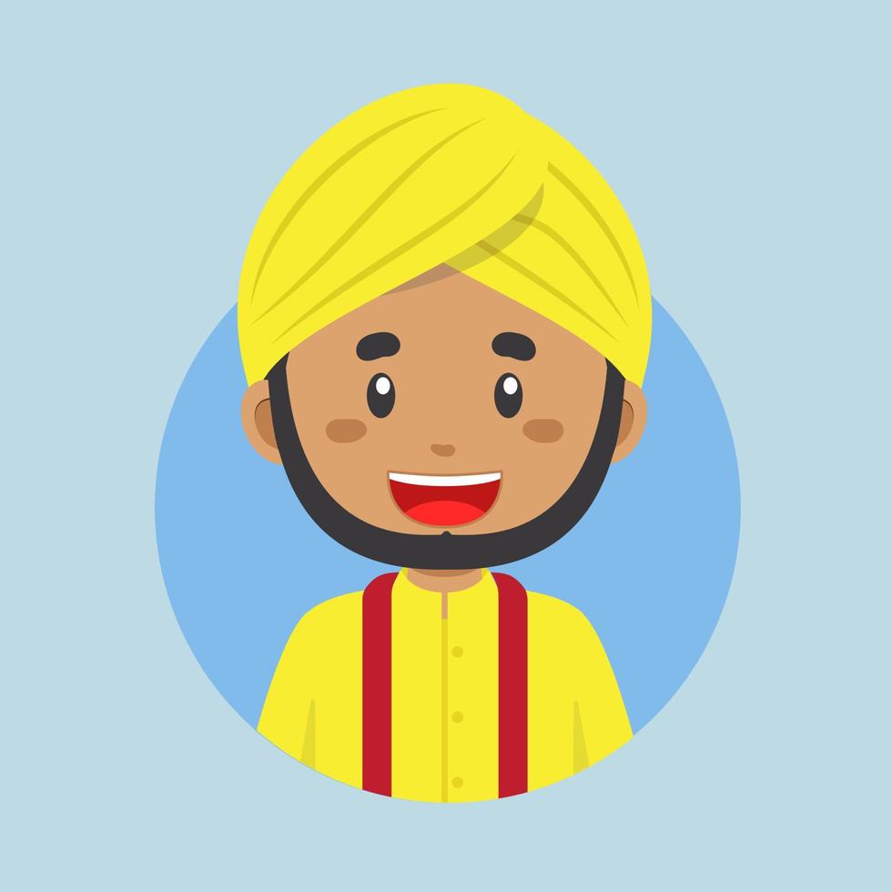 Avatar of a Indian Character vector