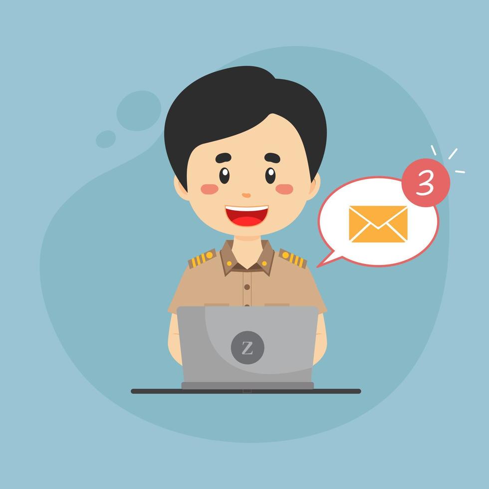 Government Employees Checking Email Inbox vector