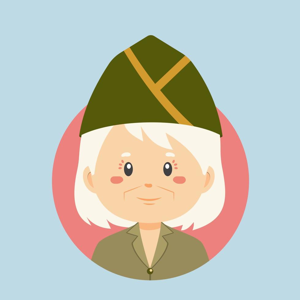 avatar de un veterano Ejército personaje vector
