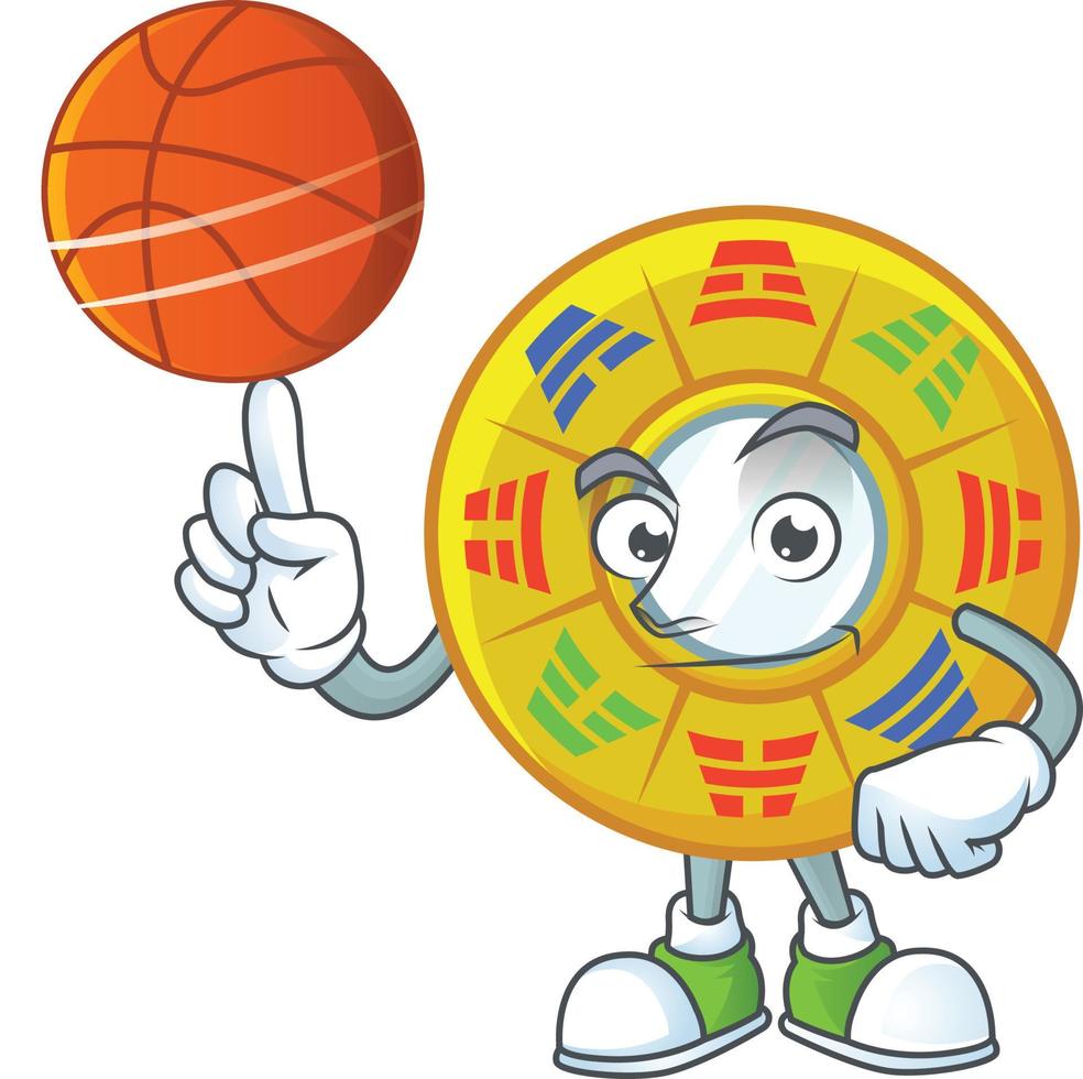 Chinese circle feng shui cartoon character style vector