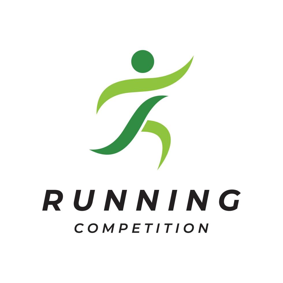 sprinter deporte logo diseño para atletismo, corriendo competencia, deporte club, campeonato y aptitud física. vector