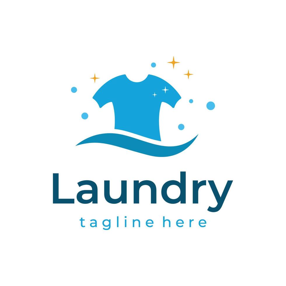 Laundry logo template creative design with the concept of washing machine, clothes or clothing, foam. Logo for washing , badge,company. vector