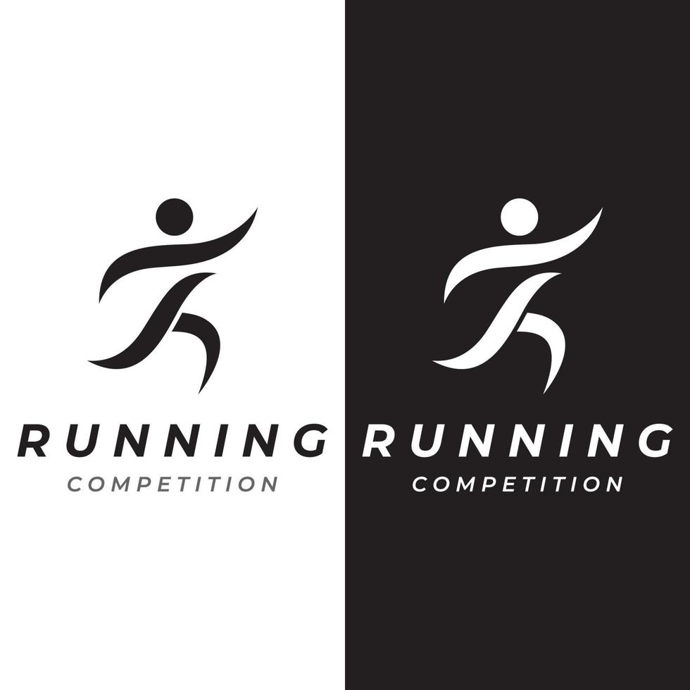 Sprinter sport logo design for athletics, running competition, sport club, championship and fitness. vector