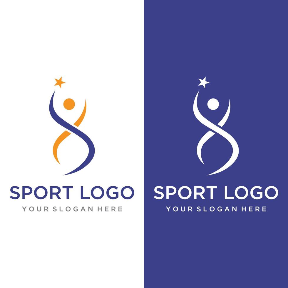 Sprinter sport logo design for athletics, running competition, sport club, championship and fitness. vector