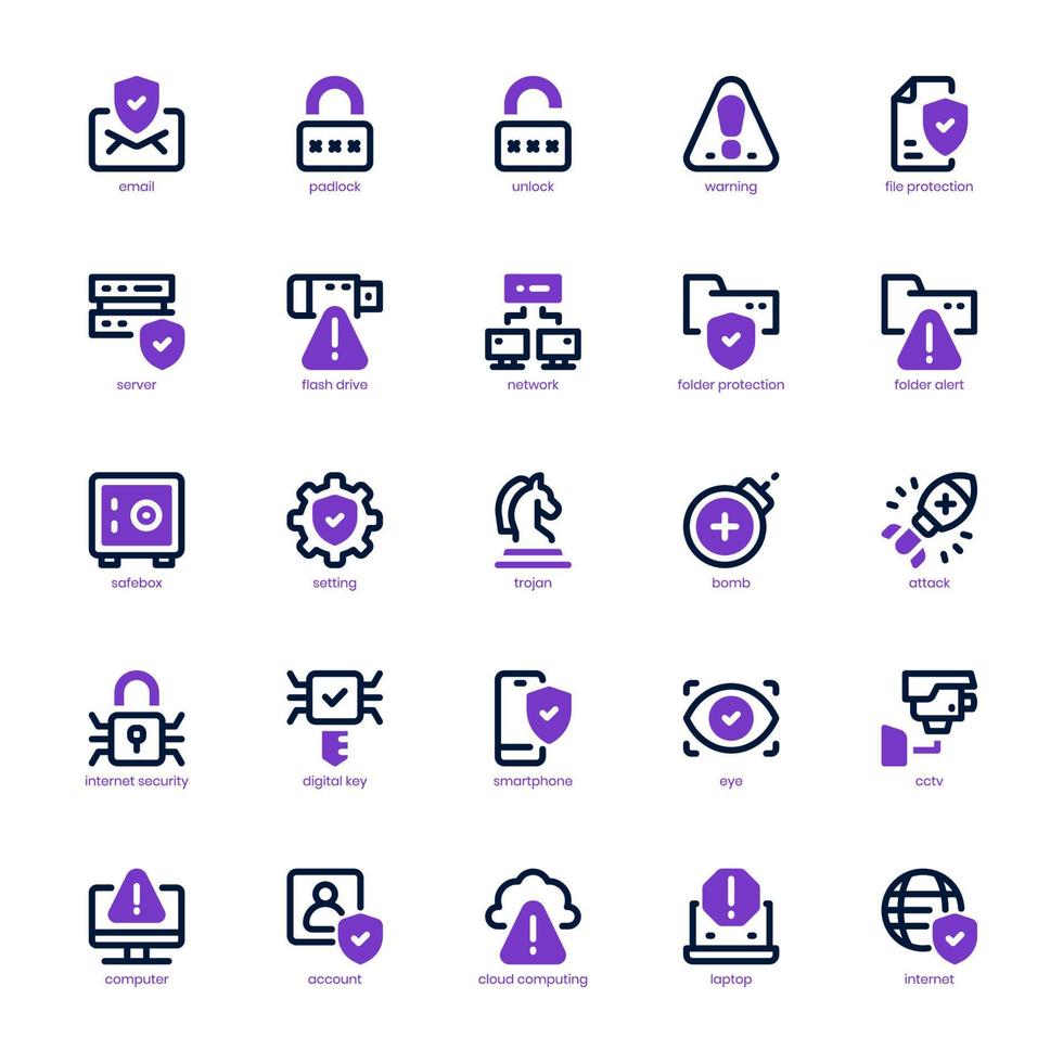 Internet Security icon pack for your website design, logo, app, and user interface. Internet Security icon mixed design. Vector graphics illustration and editable stroke.