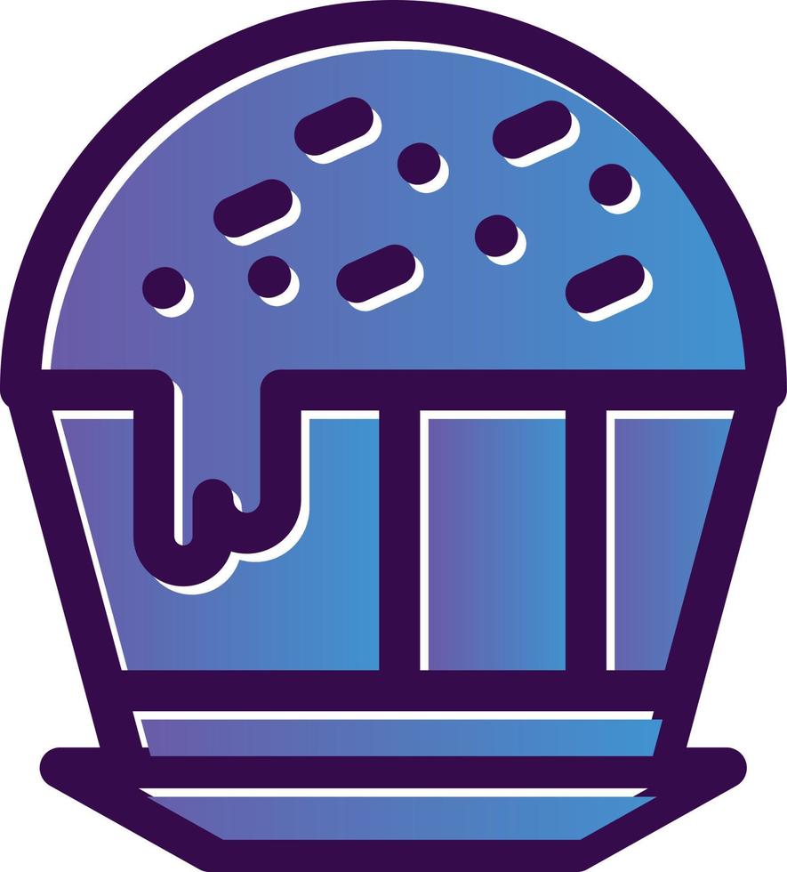 Chocolate Cupcake Vector Icon Design