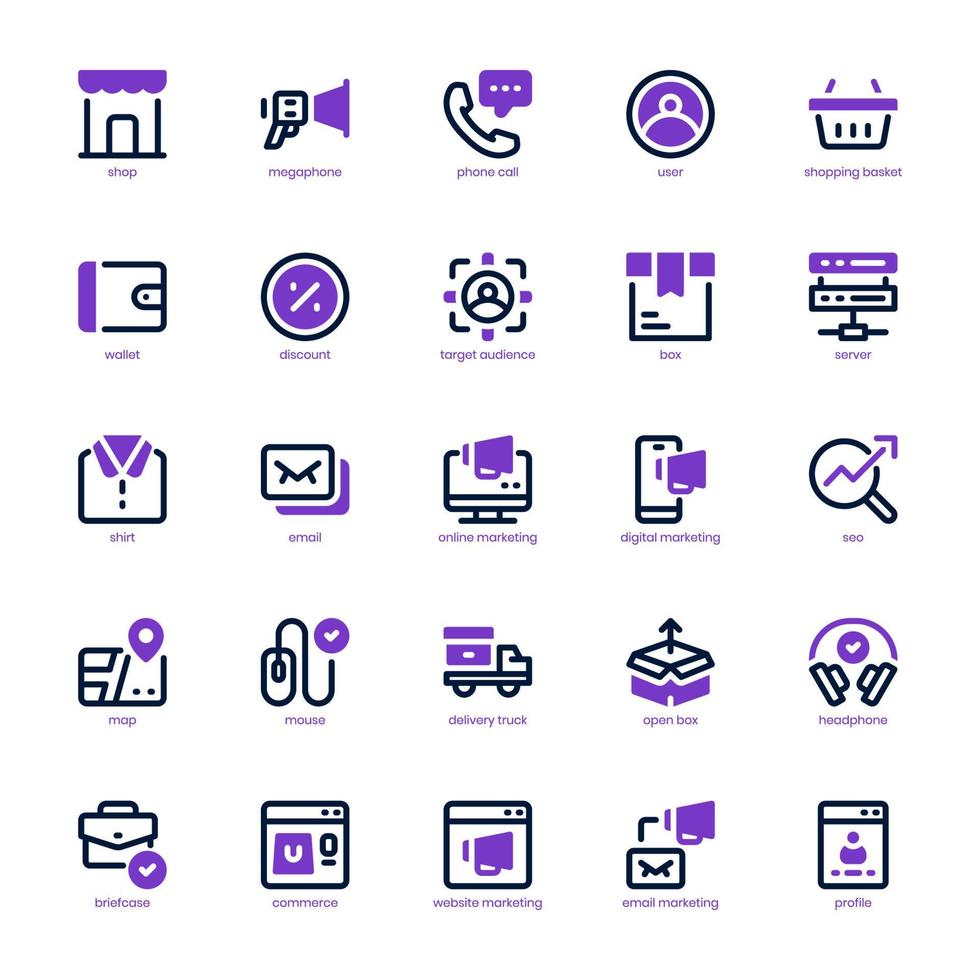 Online Marketing icon pack for your website design, logo, app, and user interface. Online Marketing icon mixed line and solid design. Vector graphics illustration and editable stroke.