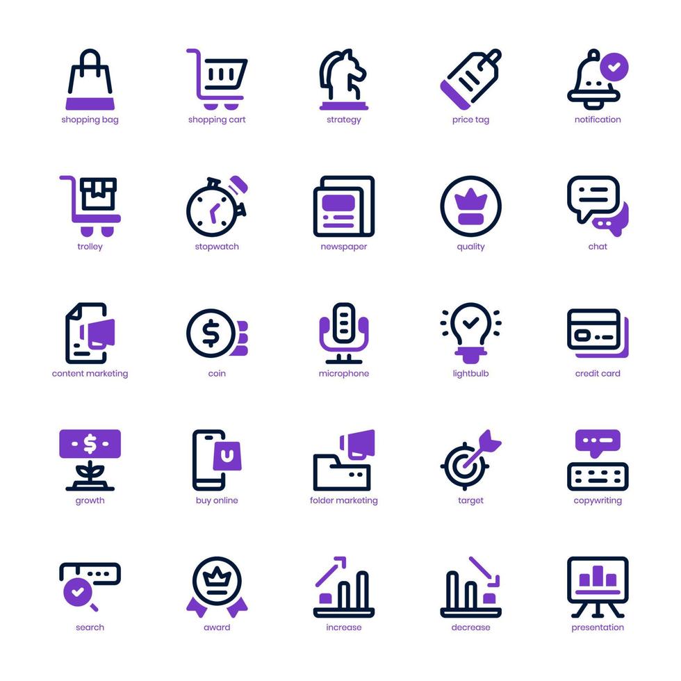 Online Marketing icon pack for your website design, logo, app, and user interface. Online Marketing icon mixed line and solid design. Vector graphics illustration and editable stroke.