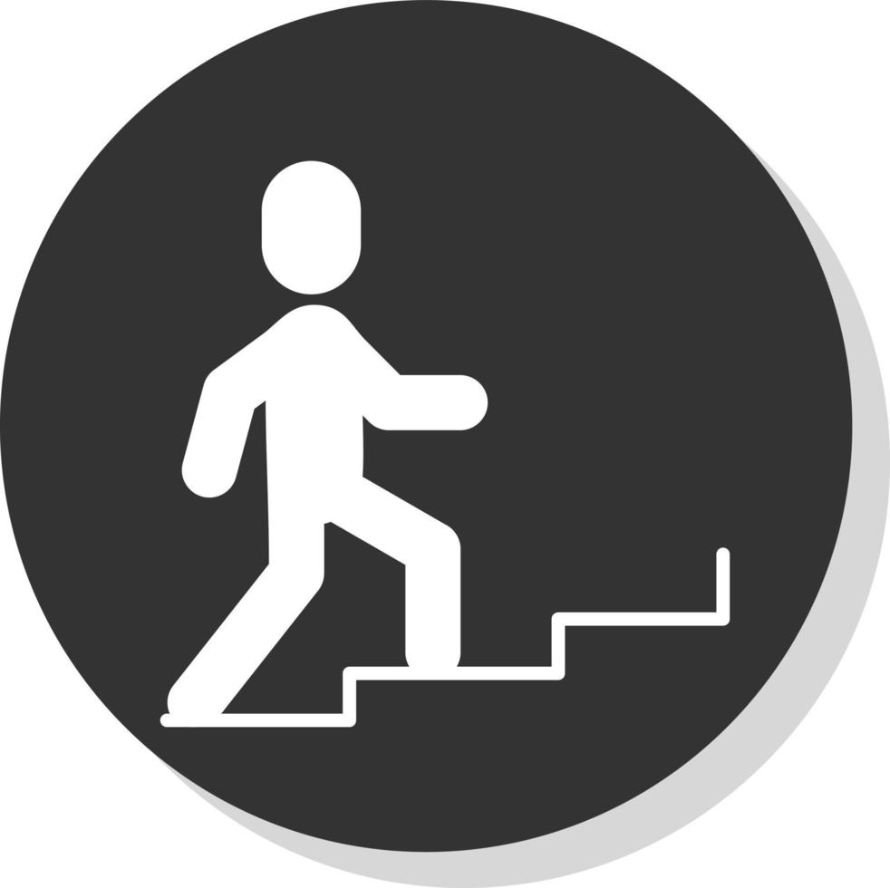 Person Climbing Stairs Vector Icon Design