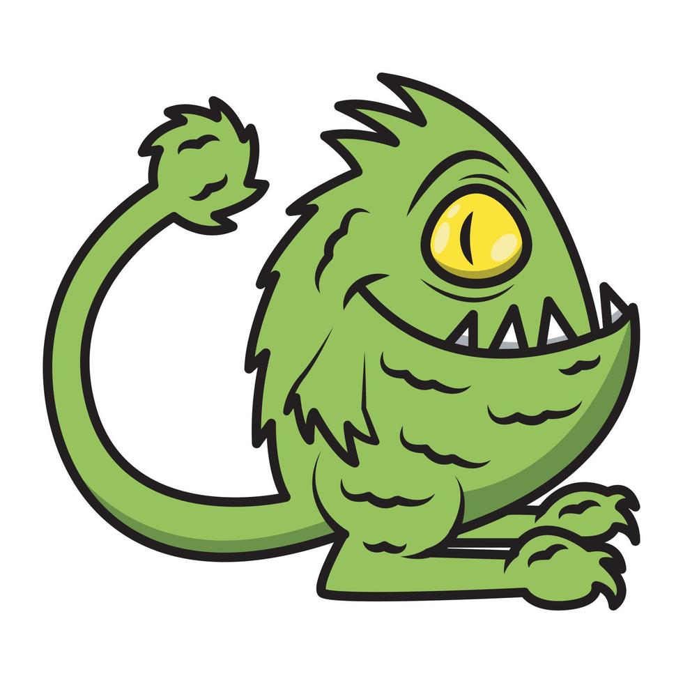 Cute Cartoon Monsters illustration. Flat vector