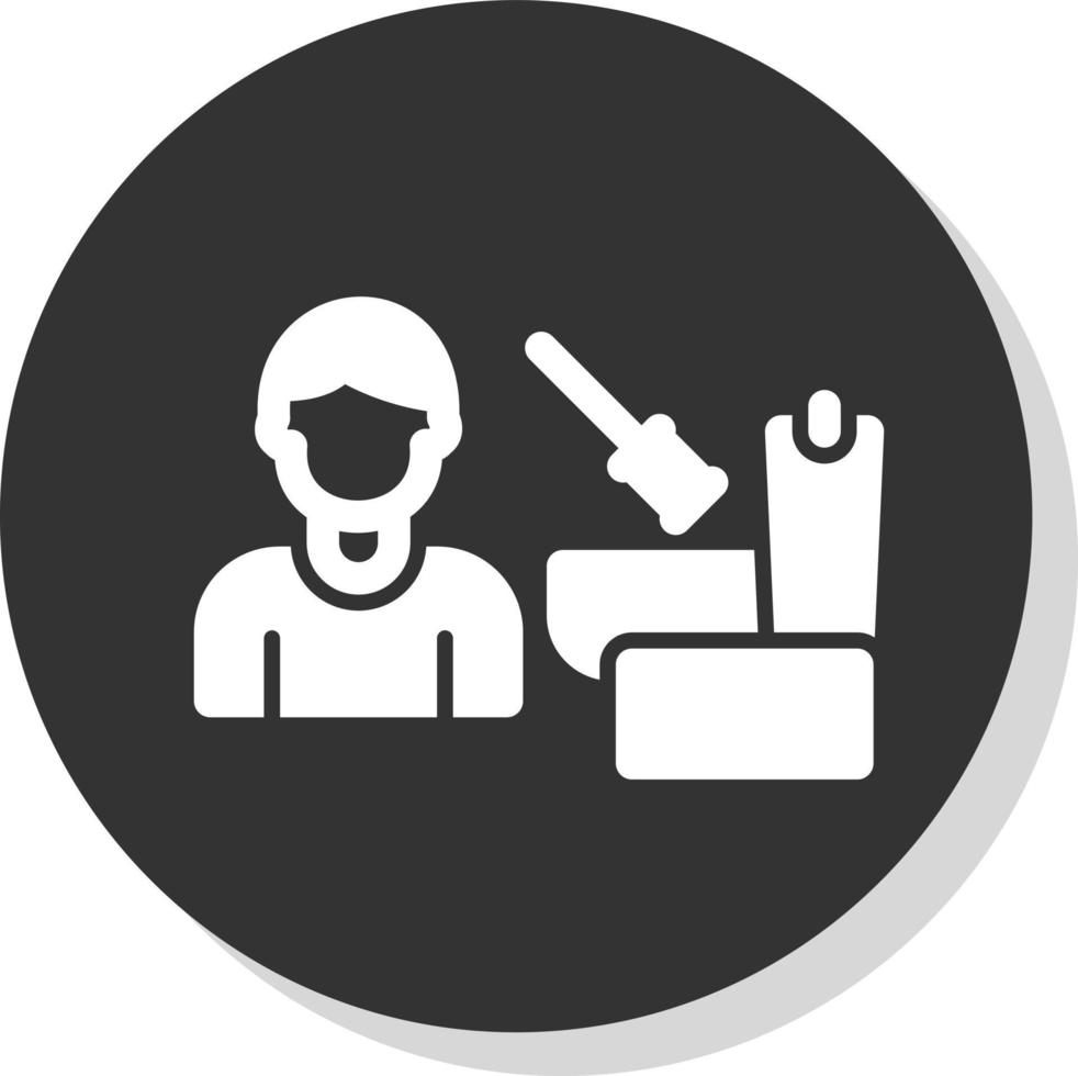 Man Cleaning Bathroom Vector Icon Design