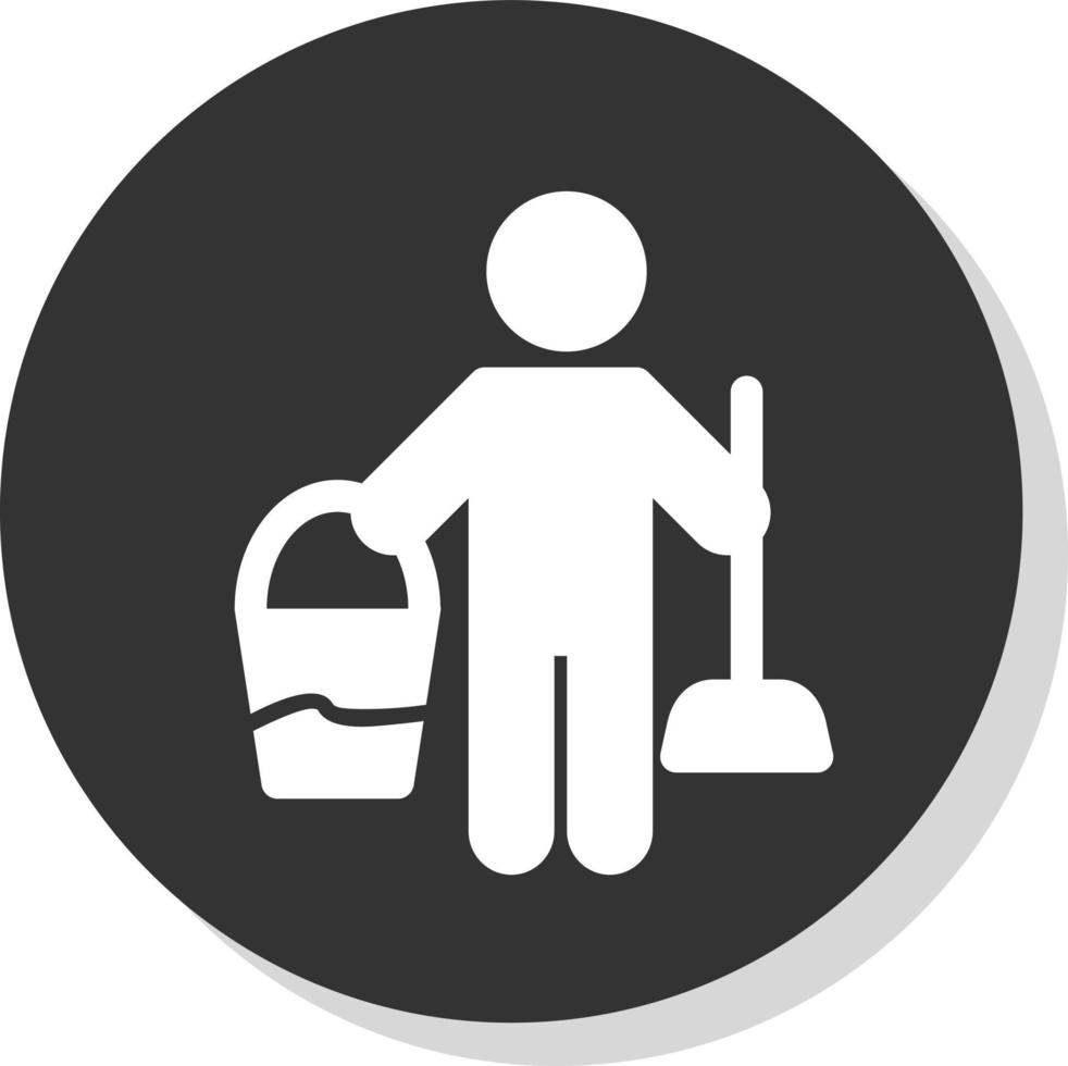 Cleaning Man Vector Icon Design