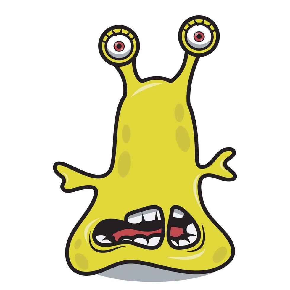 Cute Cartoon Angry Monsters illustration. Flat vector