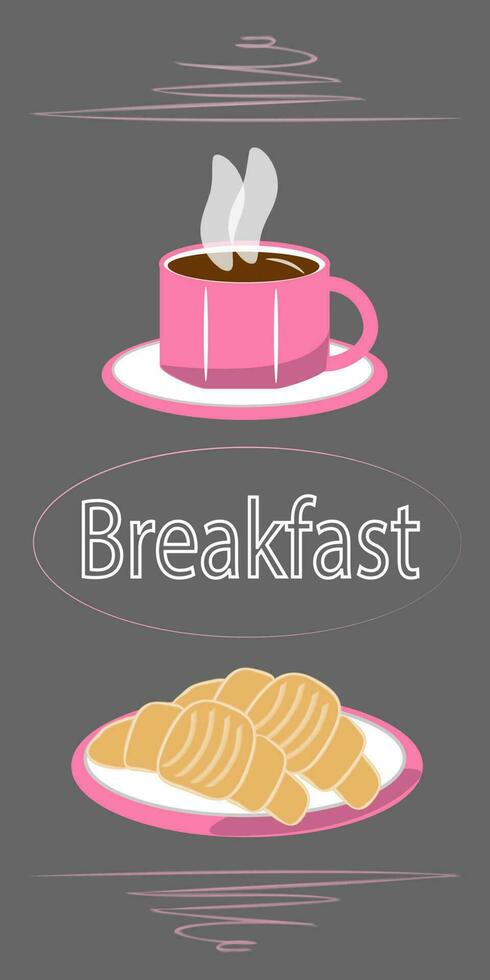 vector illustration breakfast tasty healthy bright on gray background