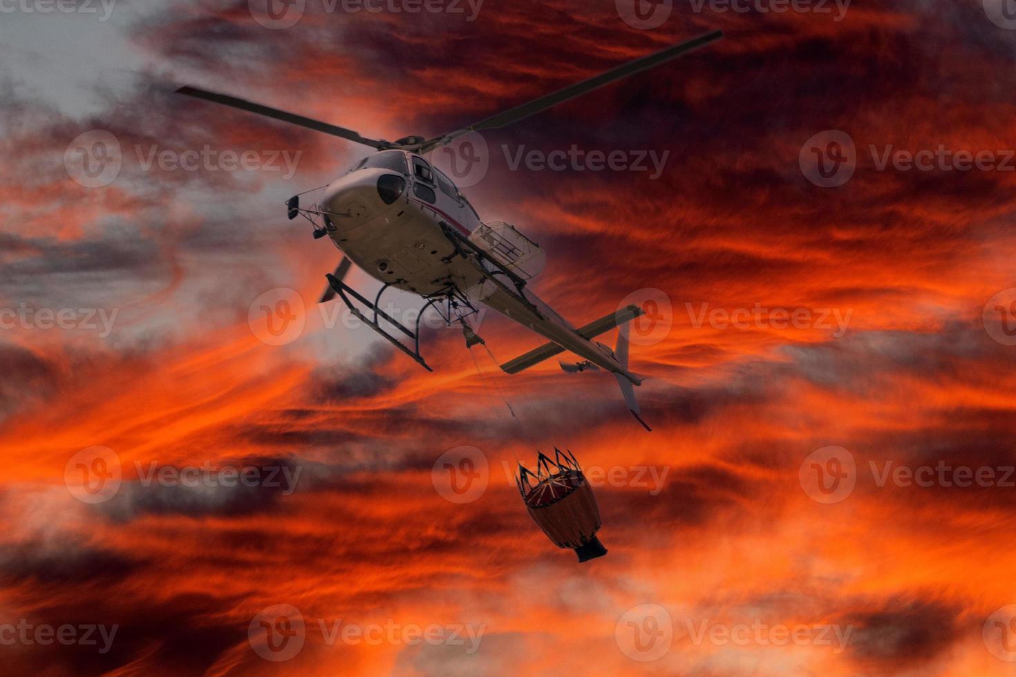 helicopter put out a fire photo
