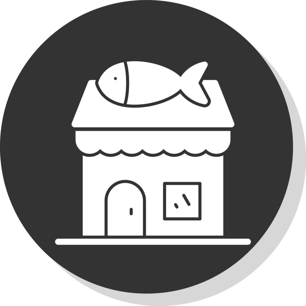 diseño de icono de vector de tienda de pescado