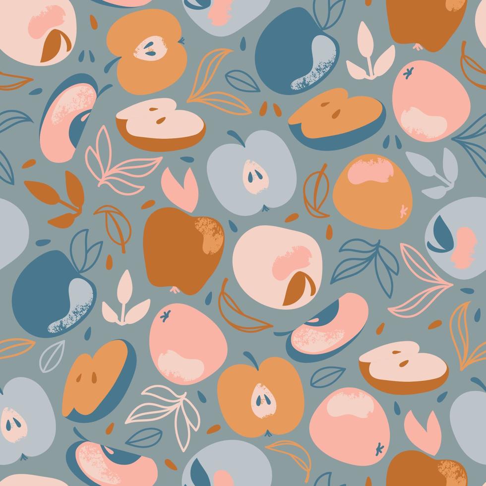 APPLE CLOTH Delicious Fruit Hand Drawn Seamless Pattern vector