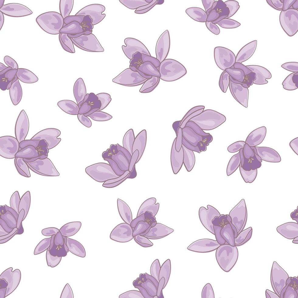 AQUILEGIA PATTERN Floral Textile Print Vector Illustration