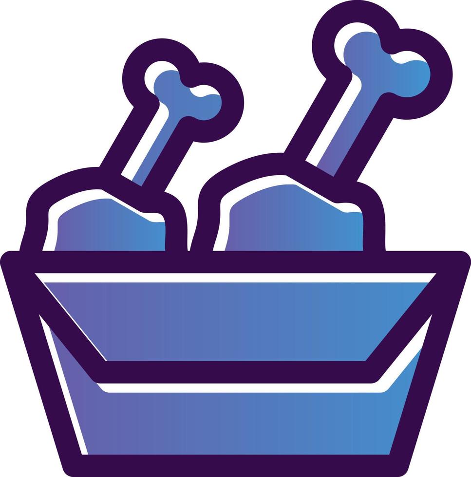 Fried Chicken Vector Icon Design