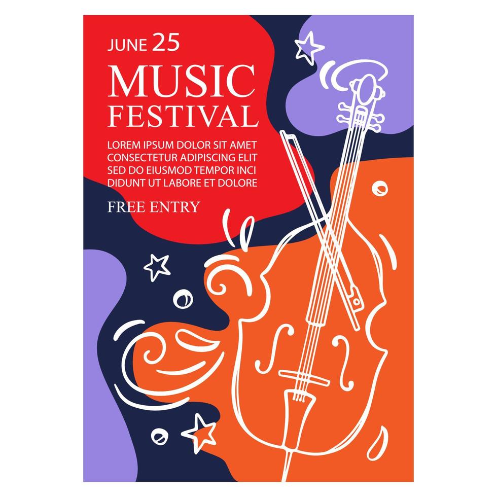 CLASSICAL MUSIC FESTIVAL Vertical Banner Concert Poster vector