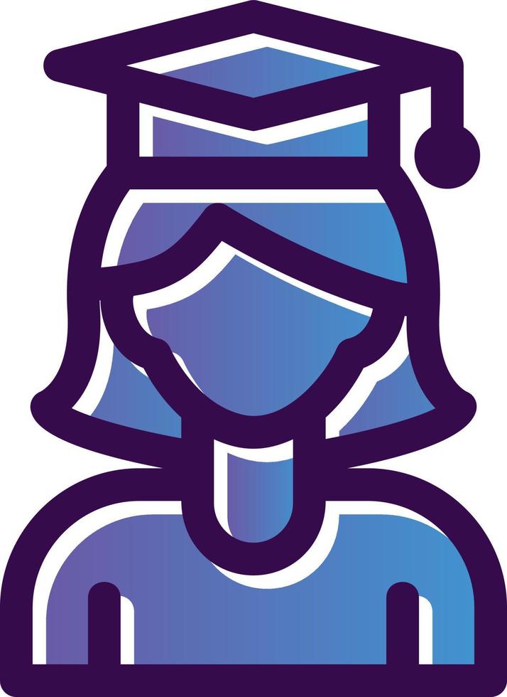 Graduated Lady Vector Icon Design