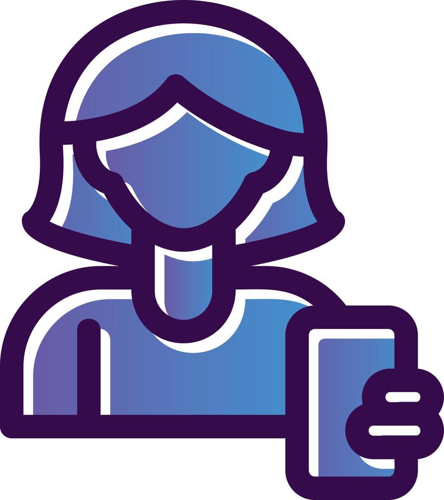 Woman Taking Selfie Vector Icon Design