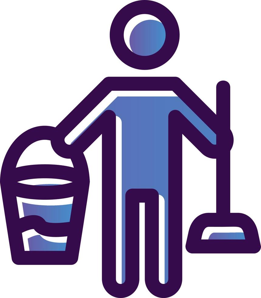 Cleaning Man Vector Icon Design